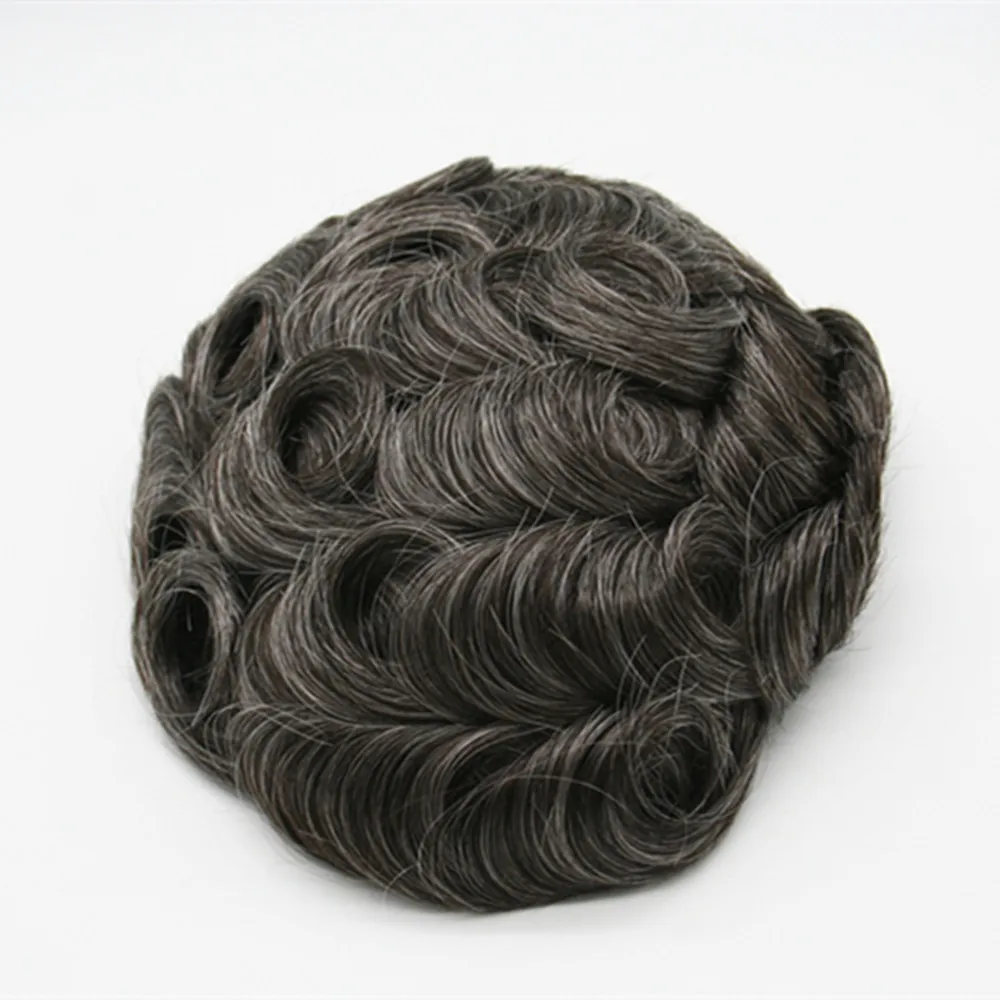 Универсальный монохромный Топ для мужчин парик человеческих волос протез |