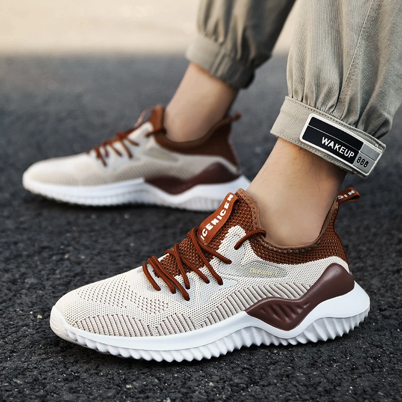Men Mesh Breathable Running Sport Shoes Fashion Light Soft Men Sneakers Outdoor Comfortable Casual Antiskid Jogging Sport Shoes