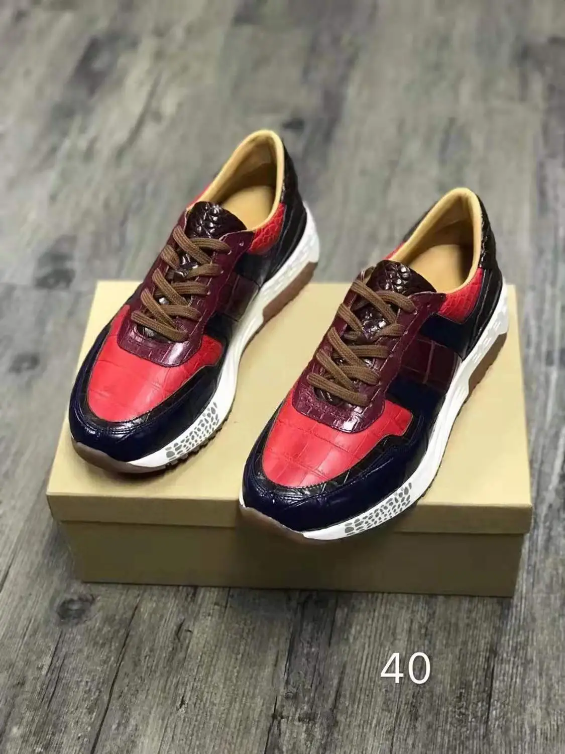 Роскошные качественные мужские туфли из натуральной крокодиловой кожи под живот