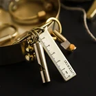 Латунный брелок, портативное кольцо для ключей, магнитный свисток, линейка, герметичная коробка, уникальный органайзер, инструменты, аксессуары для ключей