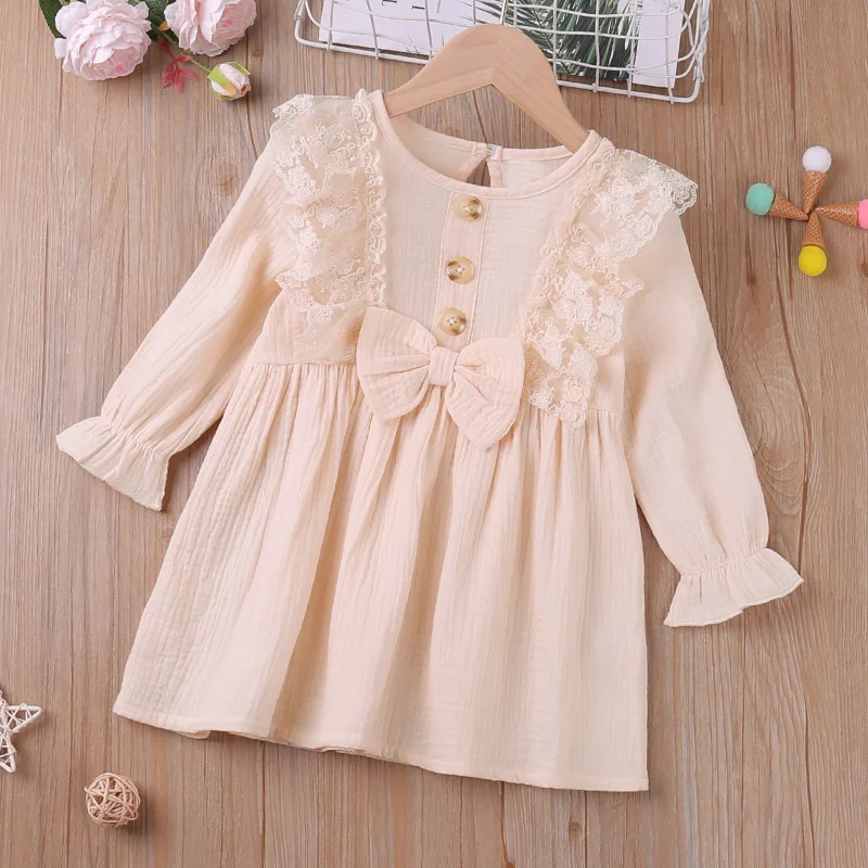 

2022 Spring Autumn Girl Dress Cotton Long Sleeve Children's Clothing Floral Kids Vestidos Fashion Girls Princess Casual Dress