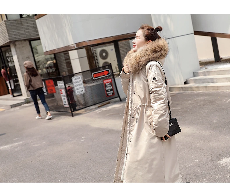 30 градусов зимняя одежда X-long parkas зимняя куртка женская меховая куртка с капюшоном Женское пальто с подкладкой из пуха Толстая зимняя куртка женская одежда