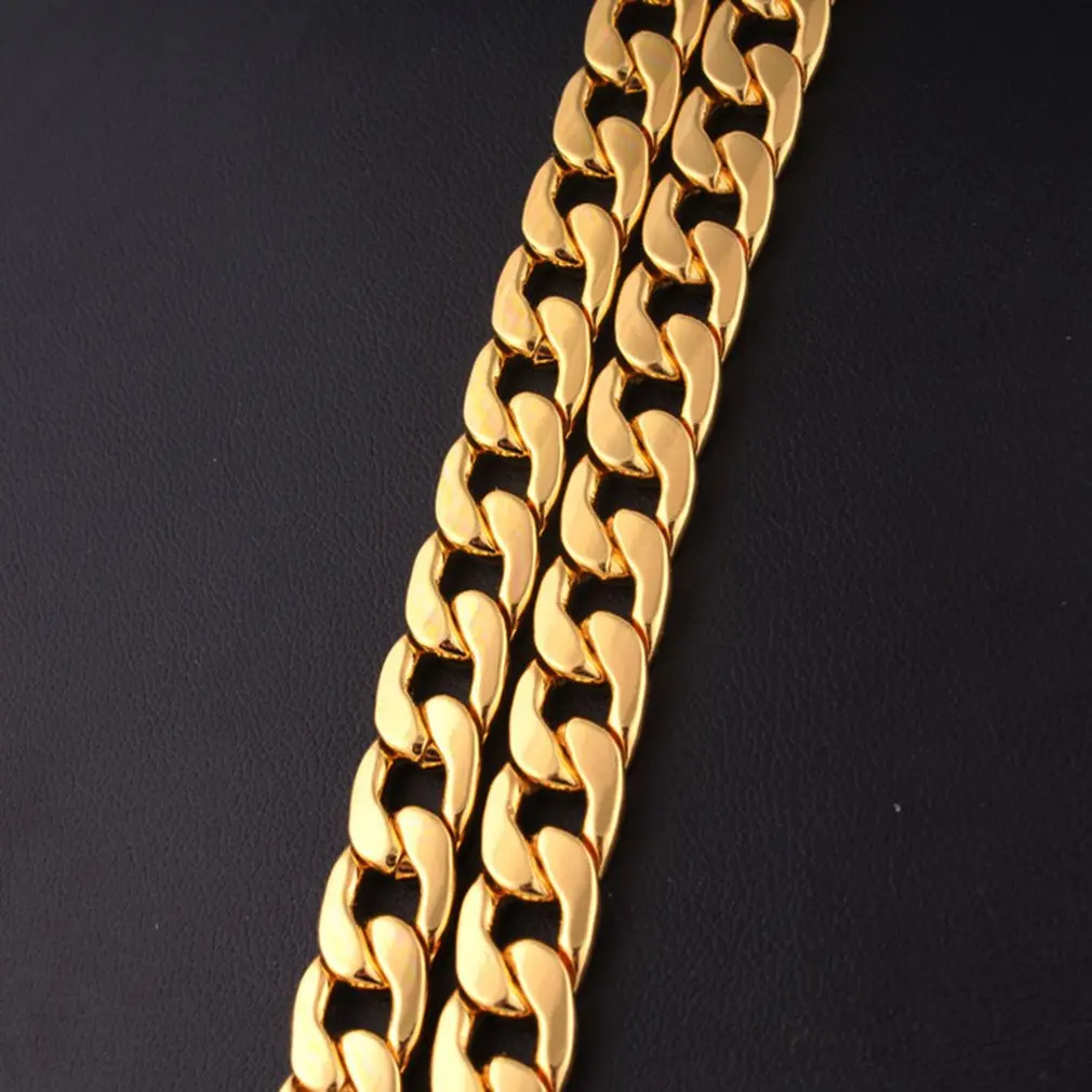 Punk Hip Link Golden Chain Rapper Men Necklaces Street Fashion Popular Metal Alloy Long Decorative Jewelry Present | Украшения и
