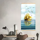 Современные золотой абстрактный Пейзаж Wall Art серое небо и золотой картина с изображением лодки картина Гостиная домашнее украшение Стены с рамкой