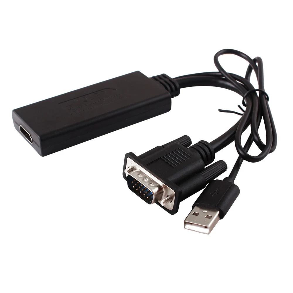 

For PC Laptop To HDTV Projector For Linux Macos 1080P HDMI Converter Adapter Cable With Audio Output VGA HDMI Adapter