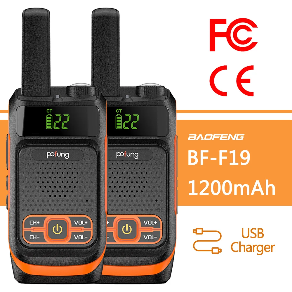 

2 шт. BAOFENG Pofung F19 FRS/GMRS радио дальнего действия перезаряжаемая с 22CH VOXTwo Way Радио портативная рация