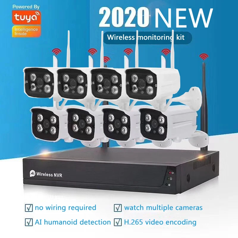 Система видеонаблюдения Tuya Smart Life 8 каналов 1080P Wi Fi|Система наблюдения| |