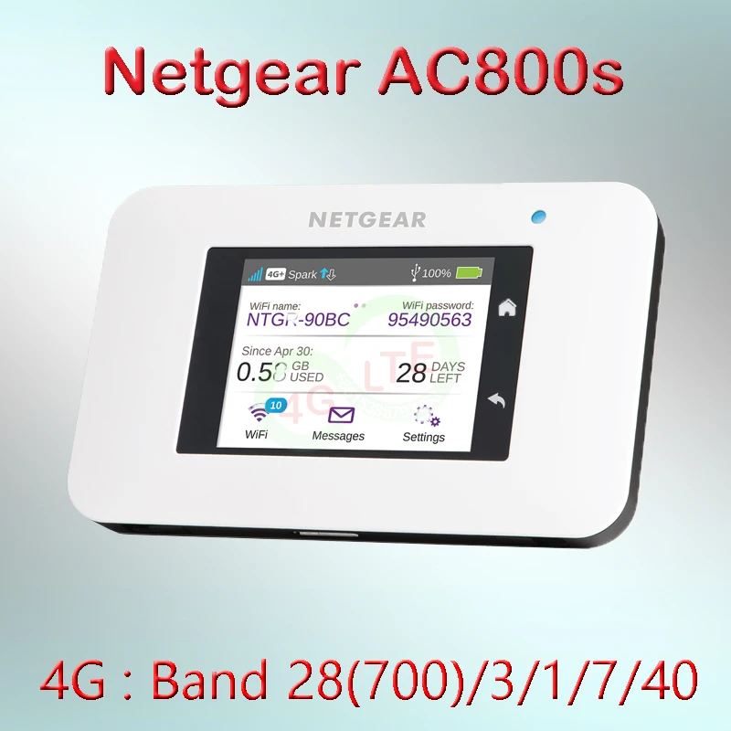Разблокированный двухдиапазонный Wi Fi роутер Netger AirCard 800s Cat9 450 Мбит/с Ac800s band 28 700 МГц