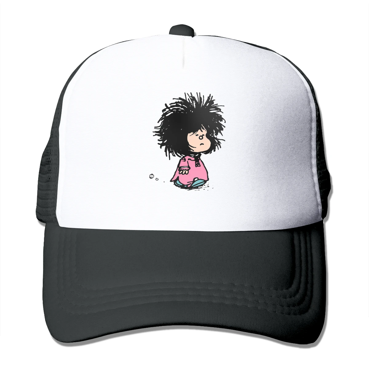 

Mafalda Quino Funny Manga Trucker Hats Explosive Head Mesh Net Baseball Cap Snapback Outdoor Hip Hop Adjustable Peaked Hat