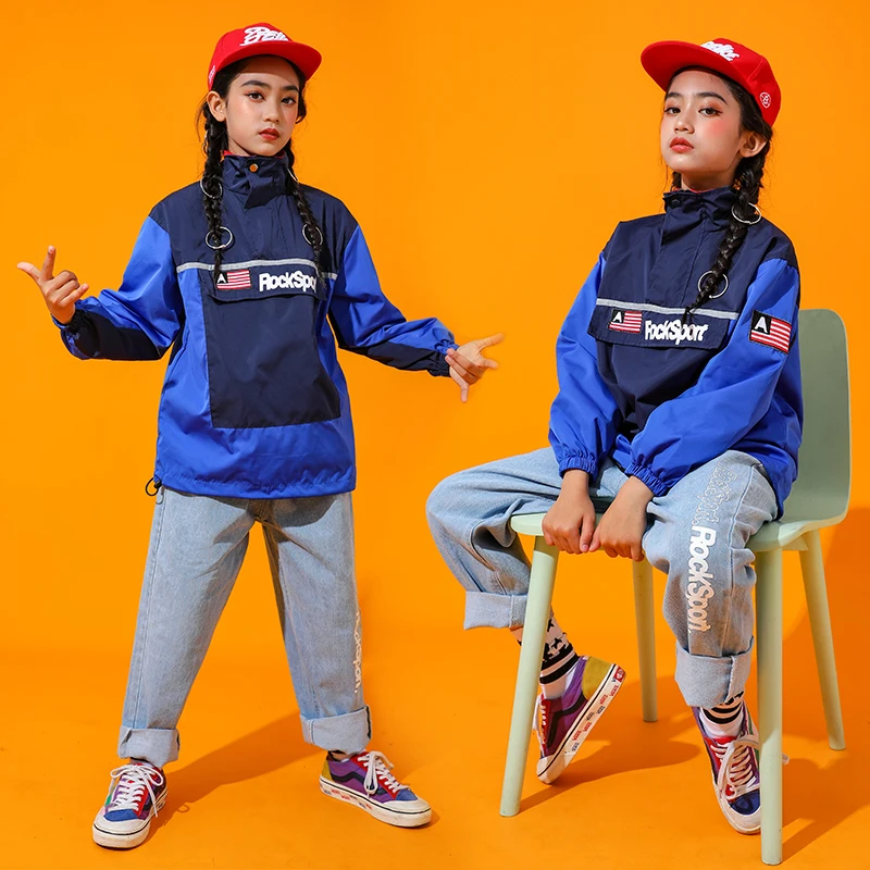 Детский костюм для джазовых танцев с длинным рукавом одежда выступлений в стиле