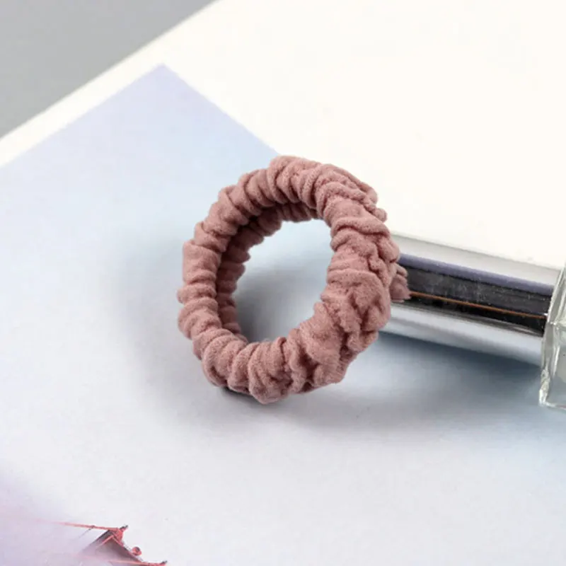 dark pink Толстая Резиновая лента для волос, женские одноцветные резинки для конского хвоста, высокая эластичная резинка для волос, женские повседневные аксессуары для волос - Цвет: dark pink