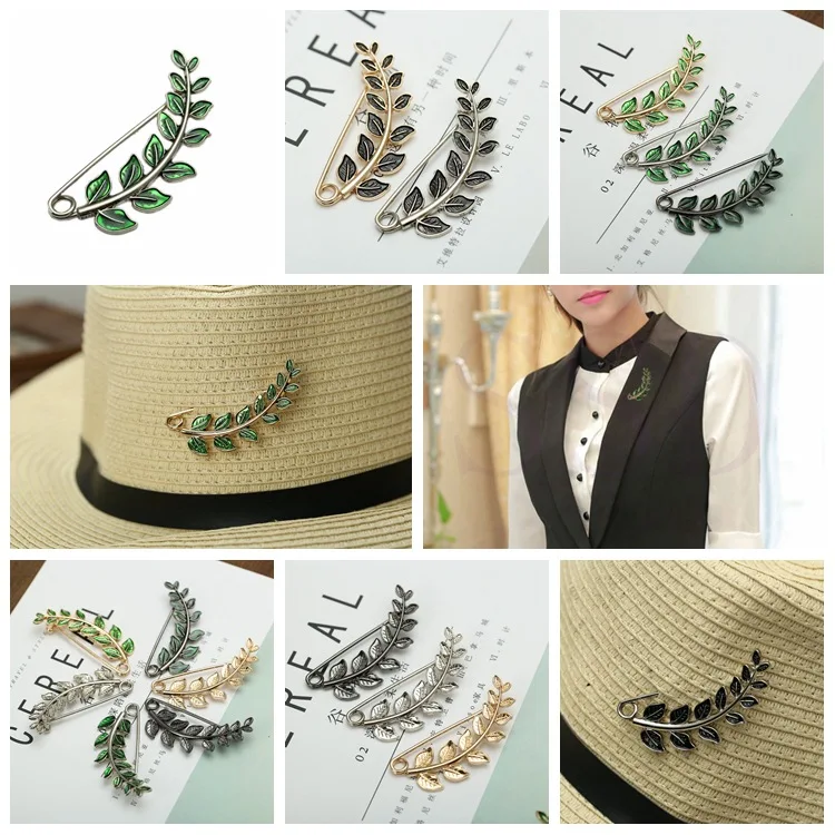 Модная глазурованная брошь i Remiel в виде бамбукового листа и пера булавки броши