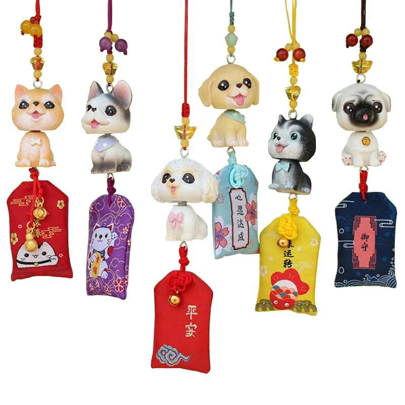 

Resin Husky Teddy Dog Car Pendant Car Rearview Mirror Sachet Decoration Accessories Chinese Style Home Adjustable Fragrance Gift