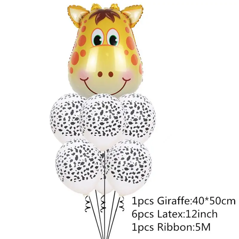 7 шт./лот Тигр Зебра имитация окраски коровы воздушные гелиевые латексные шары