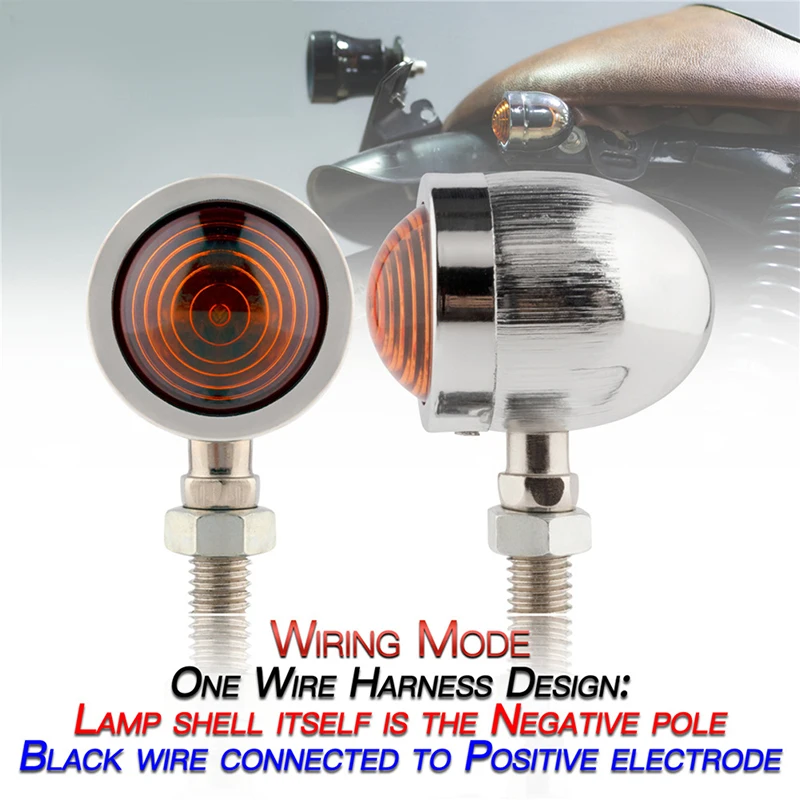 Индикатор поворота мотоцикла с 2 пулями 12 В металлический корпус двигателя и