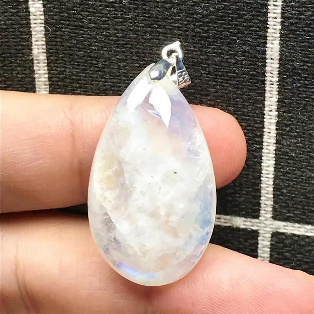 Настоящий Естественный синий свет лунный камень кулон ювелирные изделия для