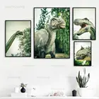 Картина на холсте динозавр животное скандинавский стиль акварельный художественный Декор тираннозавр динозавр постеры росписи для детской комнаты декор