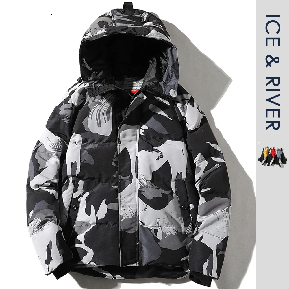 Парка мужская с хлопковой подкладкой модная камуфляжная куртка пуховик