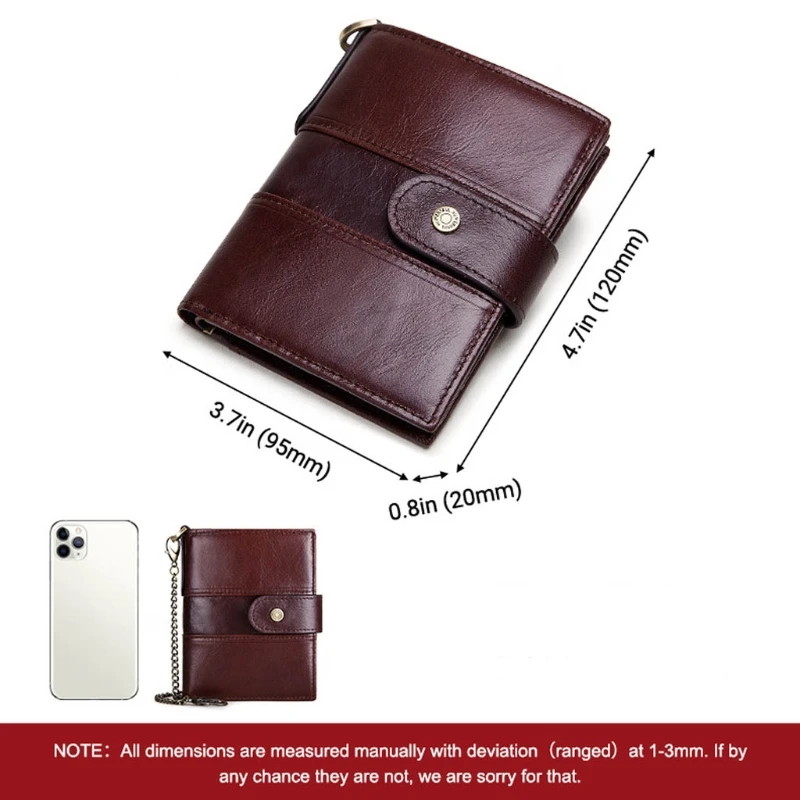 

50LD Credit Card Leather Bifold Wallet Snap Coin Purse Cash Pocket Organizer Holder Pouch