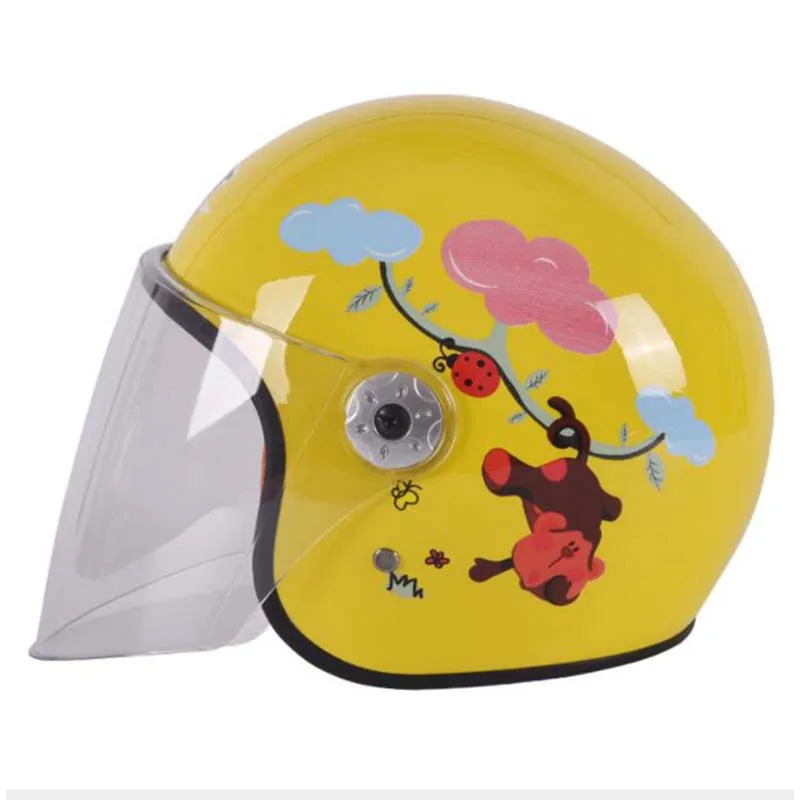 

A boys & girls GXT motorcycle helmet electric vehicle scooter 3/4 moto safety helmet balance car pink blue yellow cartoon