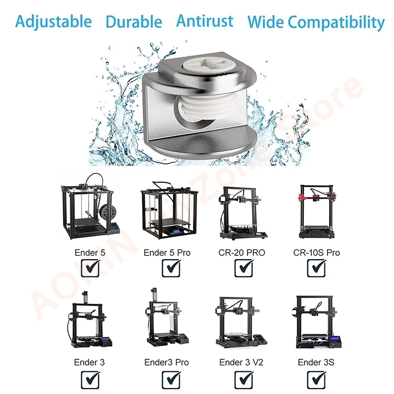 3D Printer Ender 3 Pro Glass Hot Bed Clips Adjustable Stainless Steel Clamp for v2 CR-20 CR-10S | Компьютеры и офис