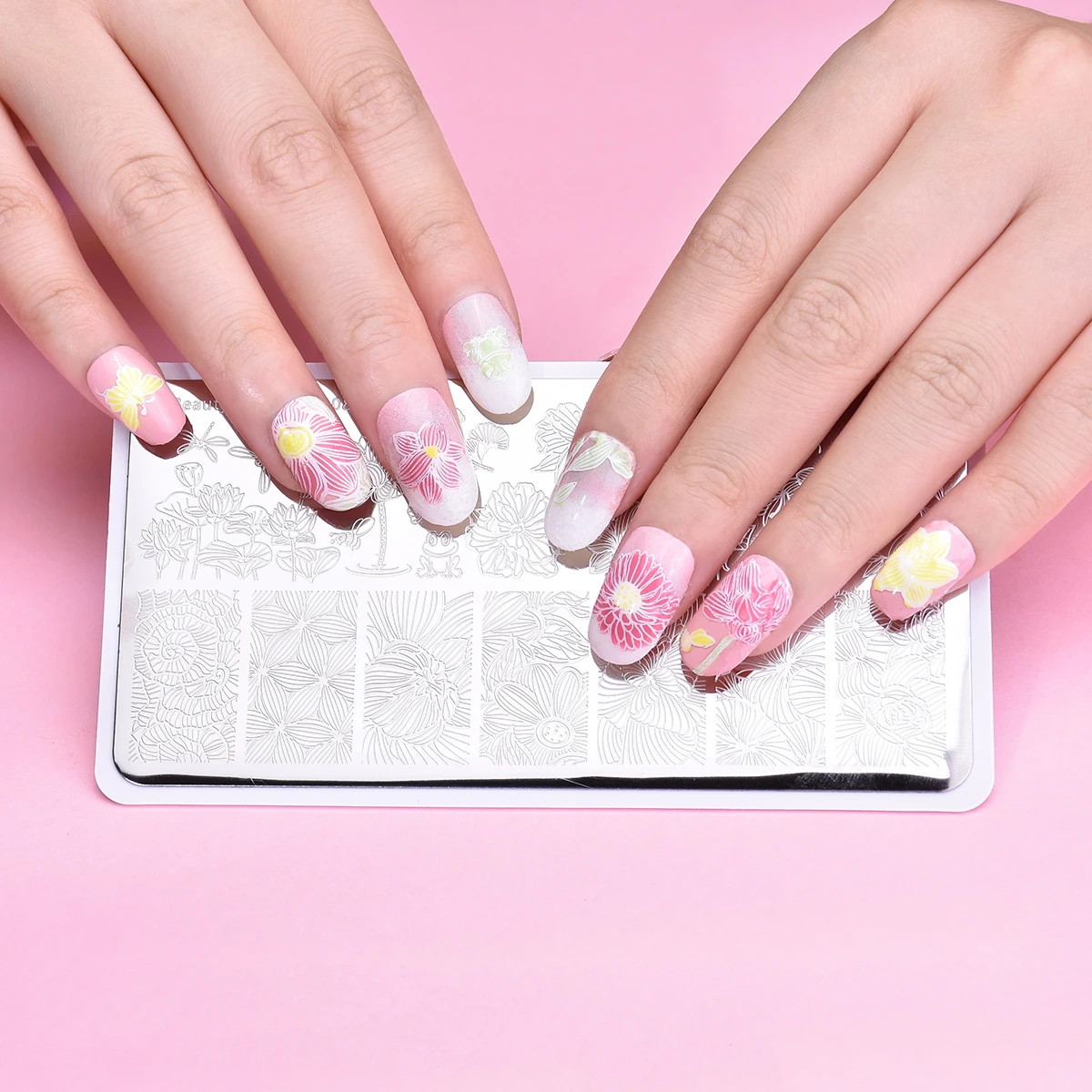 Трафарет BEAUTYBIGBANG для стемпинга 6*12 см прямоугольный трафарет линия лотоса цветок