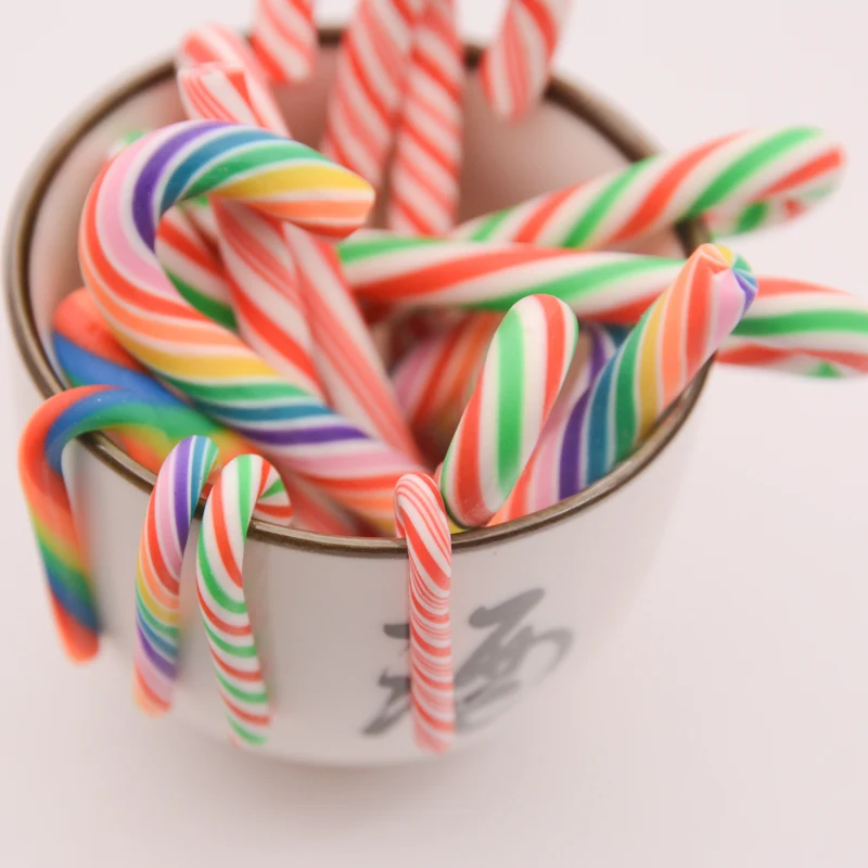 Красивая Милая полимерная глина поддельные рождественские конфетные трости для