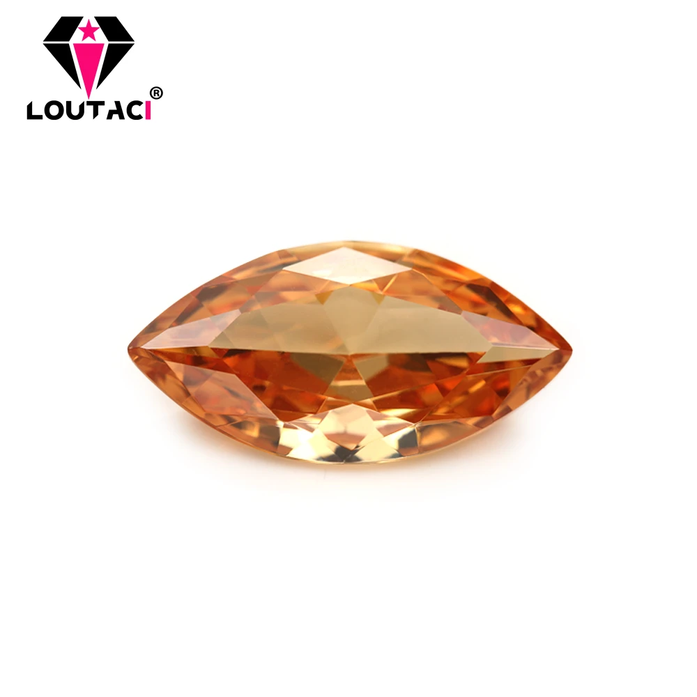 

LOUTACI 5A Loose Champagne Color Marquise Shape Cubic Zirconia Rings Wholesale Big Size 6x12-10x20mmm
