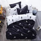 Постельное белье 34 штук черно-белого цвета с изображением лося, постельное белье включает простынь и наволочки), стеганое одеяло, размеры: комплект для обычной двухстальной