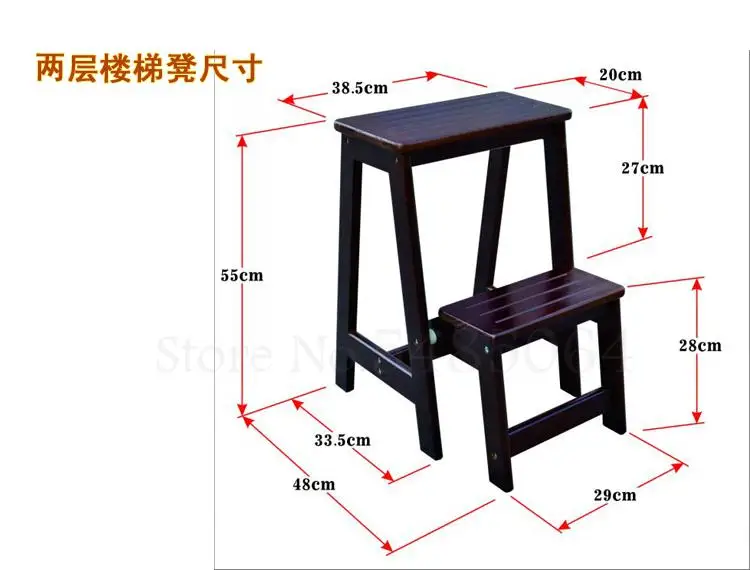 Складной лестничный стул из цельной древесины домашняя лестница деревянный