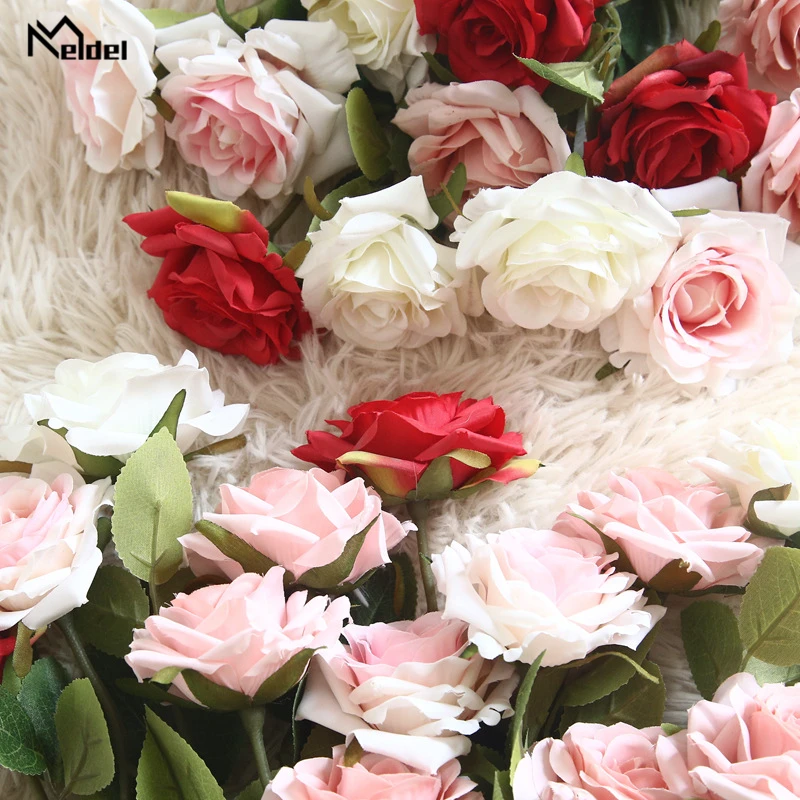 Meldel искусственный цветок Роза подружки невесты DIY букет искусственная Шелковая