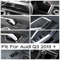 carbon fiber interior tweeter ac vent gear head door bowl window lift cover trim for audi q3 2019 2022 accessories