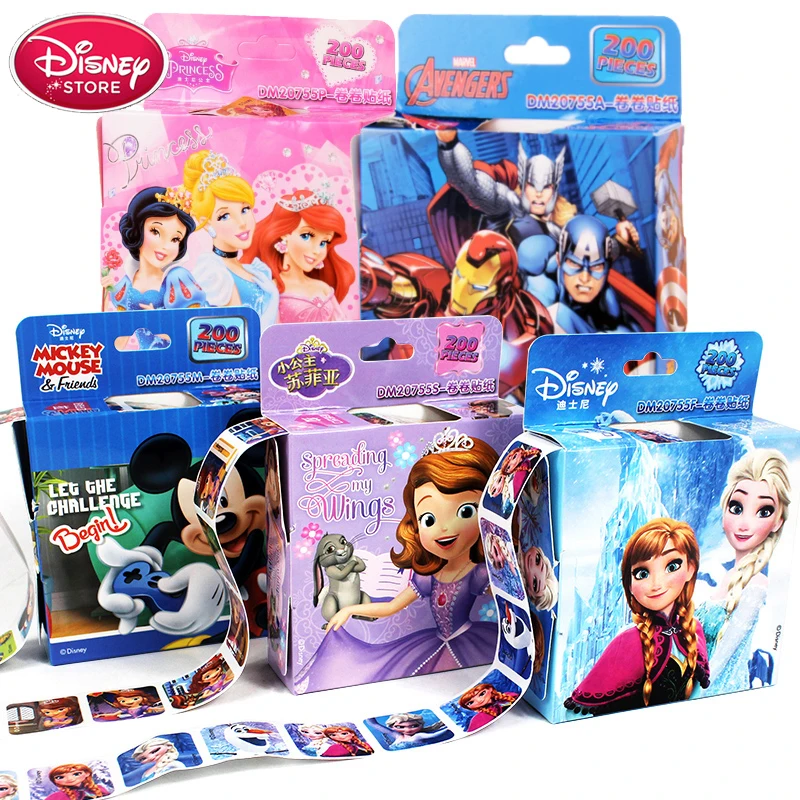 200 шт. disney Замороженные наклейки с картинками принцесс для детей подарок для детей Белль Белоснежка Белль замороженная Анна Эльза София Микки Маус