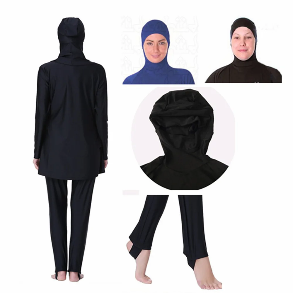 

2021 Muslim Swimwear Islamic Full Cover Modesty Plus Size Summer Beach Swim Wear Arab Women Beachwear Burkini Swimsuit Burkinis
