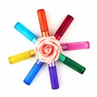 10 мл красочная стеклянная бутылка для эфирных масел с шариком из натурального драгоценного камняпустые многоразовые флаконы для духов с металлическим шариком