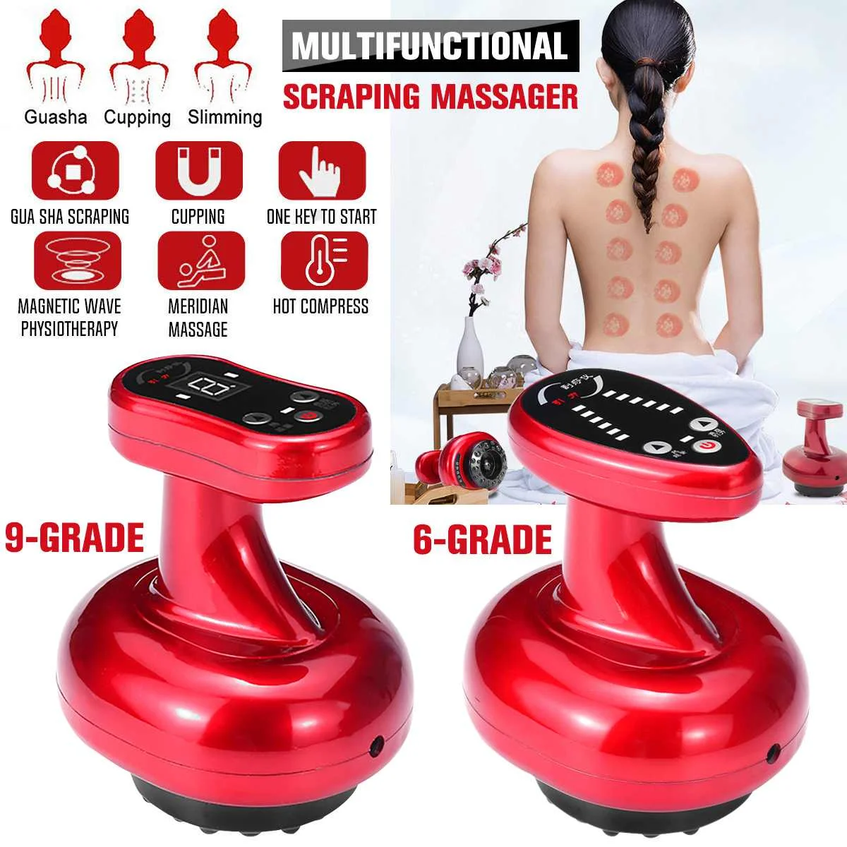 

Electric Cupping massage Scraping Body Relaxation massager Stimulate Acupoints Vacuum guasha Device Healthy Care scraper