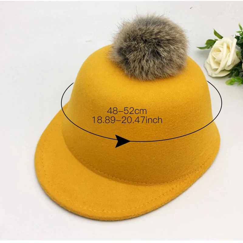 Детская шапка для верховой езды в британском стиле с помпонами из кроличьей