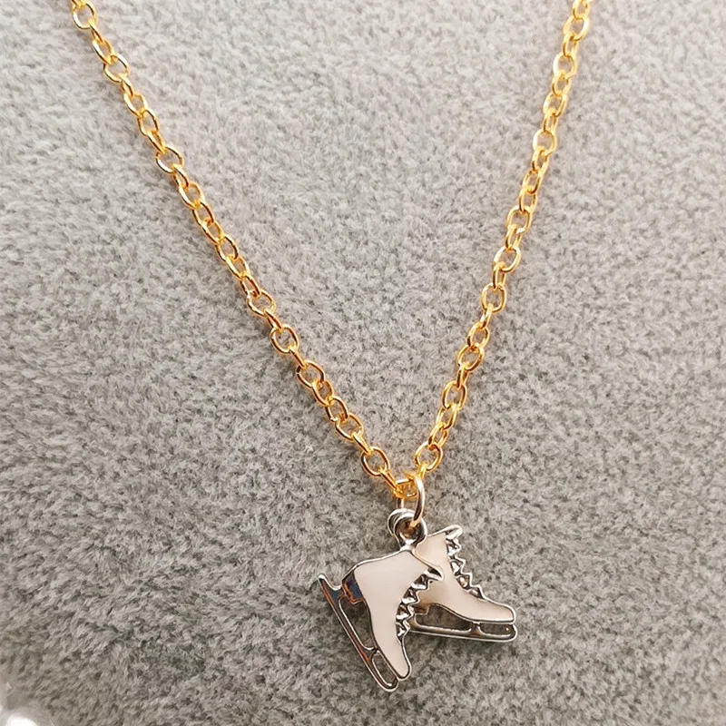 3D скейтборд ожерелье с обувью и белой эмалью в виде красный Мужская цепочка