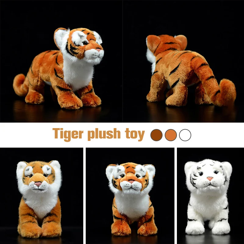 

Simulation Standing/Sitting Tiger Plush Toy Cartoon Ornament Room Decor Cute White Tiger Doll Animal Model Kids New Year Gift