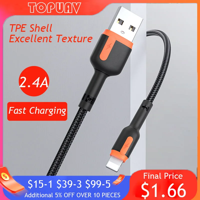 

USB-кабель зарядного устройства TOPUAV для iPhone, iPad Air mini, USB-кабель быстрой зарядки и передачи данных, шнур, провод