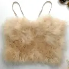 Однотонный розовый пикантный укороченный топ из искусственного меха для ношения, Осенний корсет, женская кофта с перьями, бюстье с пуш-ап, бюстгальтер, женские майки, Y1485