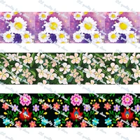 flower printed grosgrain ribbon 22mm 25mm 38mm gift bow craft wedding party supplies silk sewing accessories fabric 50 yards