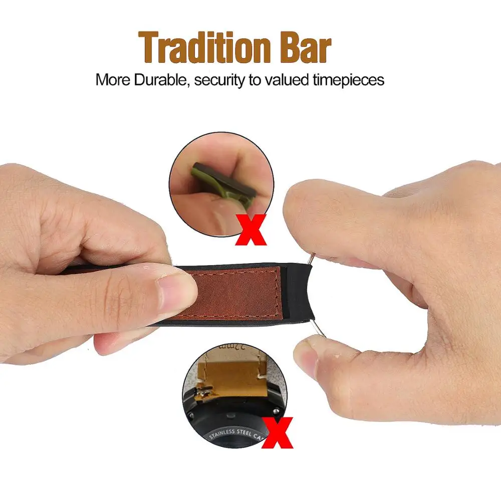 Ремешок для часов Hemsut из коровьей кожи и силикона водонепроницаемый дышащий