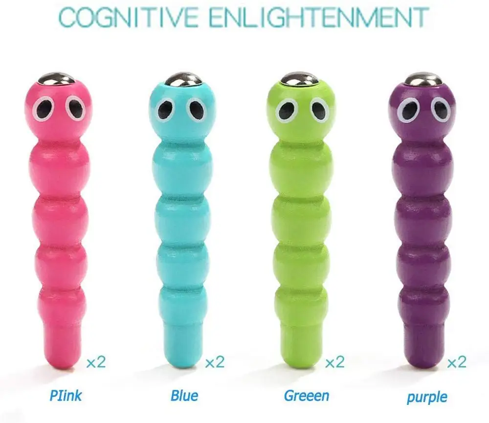 Игрушка Монтессори деревянный дощечка поймать насекомых черви магнитные