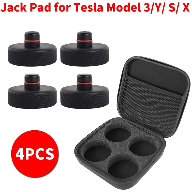 

For Tesla Model 3 X S Jack Pad Point Adapter Pads Location Rubber Storage Box Package(4 Pack) Protects Battery & Chassis
