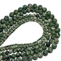 quality green dot emerald loose spacer bead for jewelry making diy bracelet accessories pick size 4 6 8 10 mm