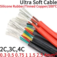 100 meters square 1 5 mm ultra soft silicone rubber cable 2 cores insulated flexible copper high temperature wire