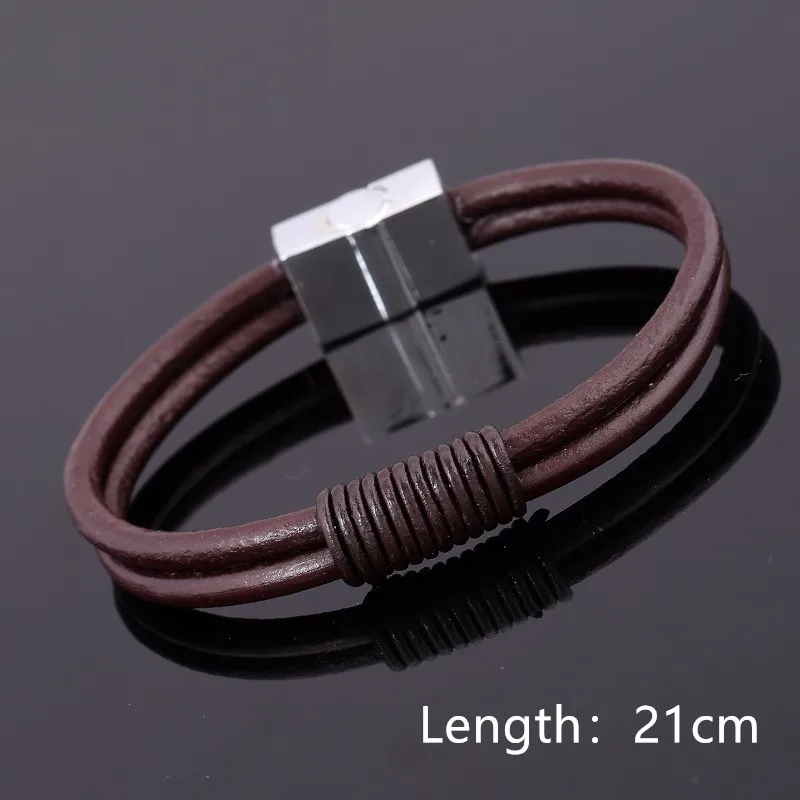 Мужской браслет с веревкой из натуральной кожи сплава подвесками подарок