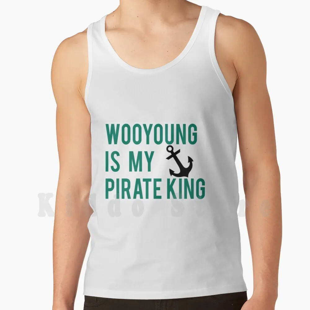 Майка Wooyoung с надписью My Pirate King жилет без рукавов Ateez Kpop Wooyoung|Майки| |