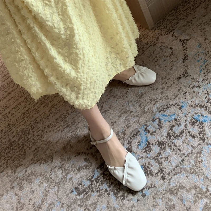 

Women Sandals Round Toe Elegant Buckle Strap Flat Ladies Shoes Shallow Breathable Solid Color High Quality Sexy Tenis Feminino